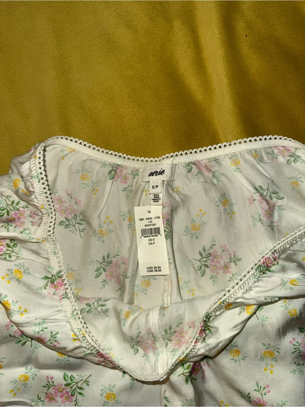 aerie satin pajama short and tank set
